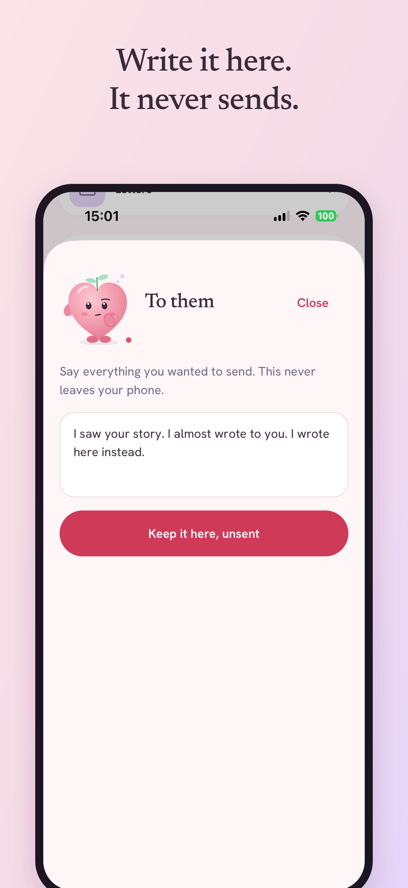 Unsent: write it here, it never sends